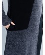 Women Vintage Patchwork Knit Funnel Neck Loose Dress