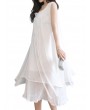 Casual Women Sleeveless Irregular Hem Mid-Long Dresses