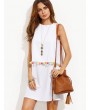 Casual Tassels Decorate Loose Sleeveless O-neck Mini Dress For Women