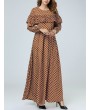 Polka Dot Long Sleeve Casual Big Wing Maxi Dress