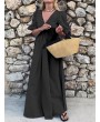 Solid Color V-neck Holiday Maxi Dress For Women