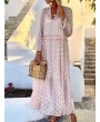 Casual V-neck Polka Dots Long Sleeve Two Piece Dress