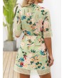 Bohemian Floral Printed V-neck Half Sleeve Mini Dresses