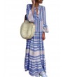 Bohemian Stripe Patchwork Maxi Dress For Women