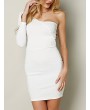 Sexy One Shoulder Hollow Bodycon Women Mini Dress