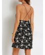 Sexy Floral Print Backless Cami V-neck Mini Dress For Women